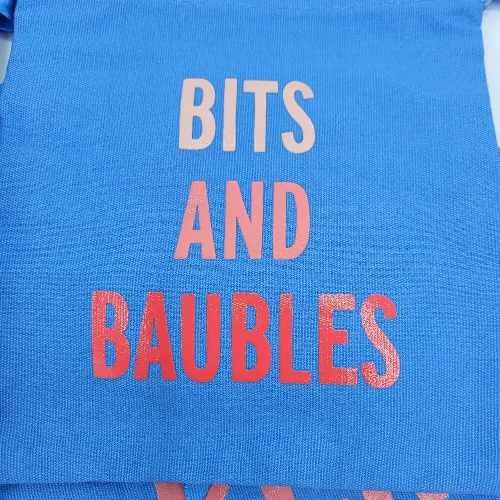 Kate Spade Blue Drawstring Cloth Travel Bags Wash, Wear, Baubles & Perfect Pair